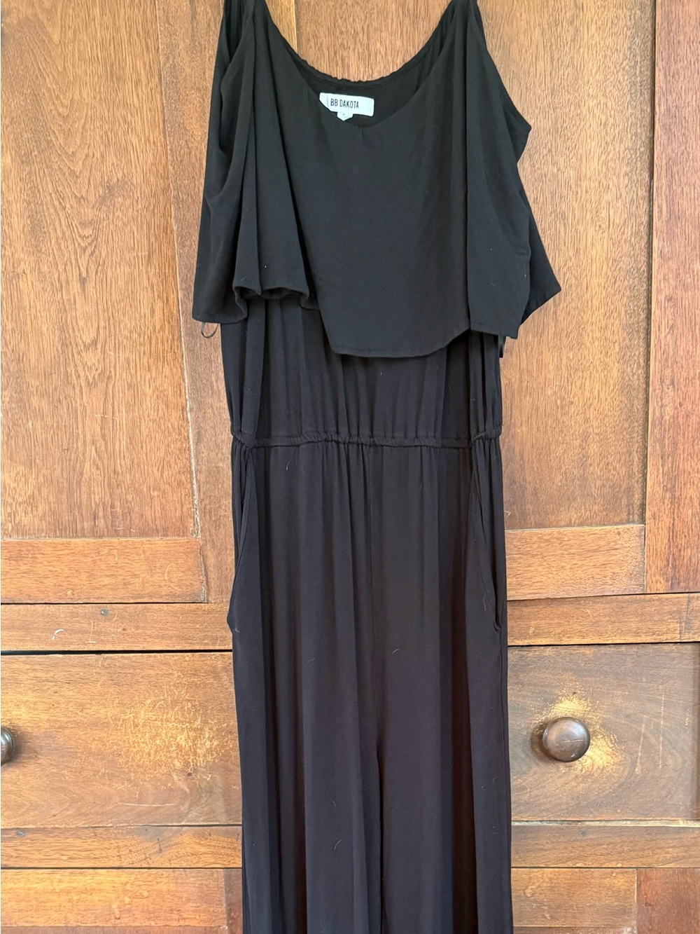 BB Dakota Black Wide-Leg Sleeveless Jumpsuit